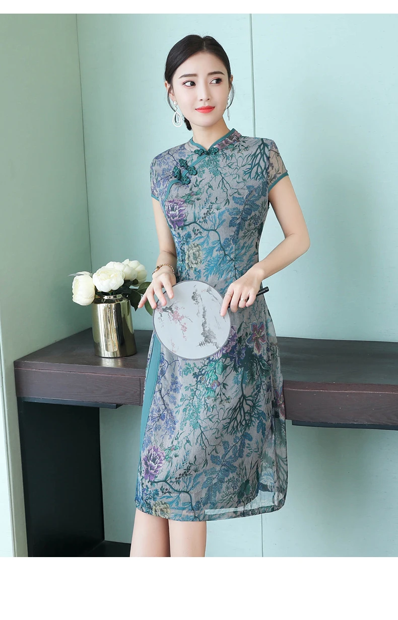 Летние традиционные платья qipao в вьетнамском стиле аозай