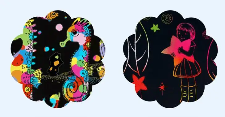 Волшебная скретч арт книга радужная бумага для заметок с деревянным стилусом