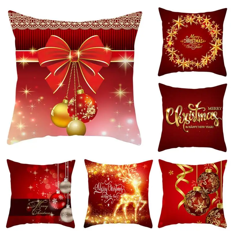 Рождественский Чехол на подушку, декоративная наволочка 45*45 см, хлопок, Llinen, новогодний декор, наволочка для подушки, рождественский подарок