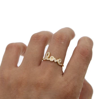 

Hot fashion 925 Sterling Silver delicate Love Letters friendship Ring for Women lovely girl Simple Cute Lover midi rings Jewelry