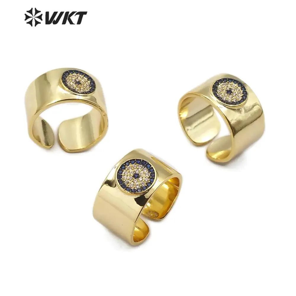 Модное кольцо MR014 WKT с кубическим цирконием в форме глаза синим очаровательное