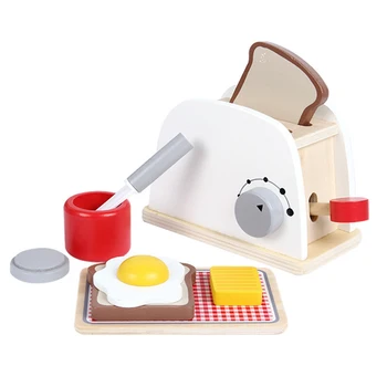 

Mixer Simulation Nontoxic Bread Machine Kitchen Toy Set Wooden Mini Play House Educational Gifts Children Dinnerware Pretend