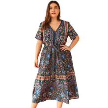 Платье большого размера с перекрестными границами Amazon, раздельное платье,, Ранняя осень, новые продукты, длинное платье