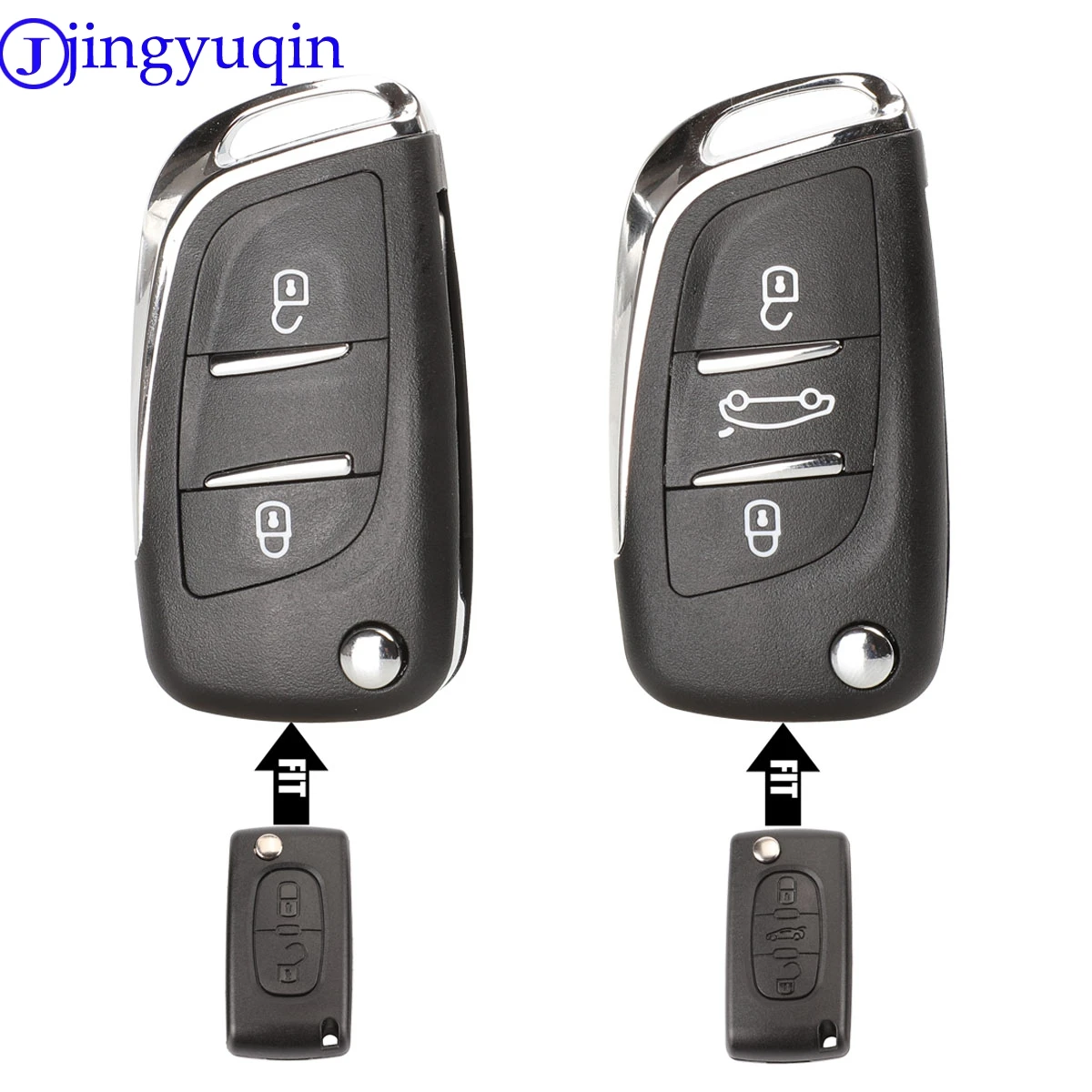 Jingyuqin CE0523 модифицированный откидной Складной Корпус ключа для Peugeot 306 407 807 Partner Remote VA2/HU83 Blade entrip Fob чехол 2/3 кнопка