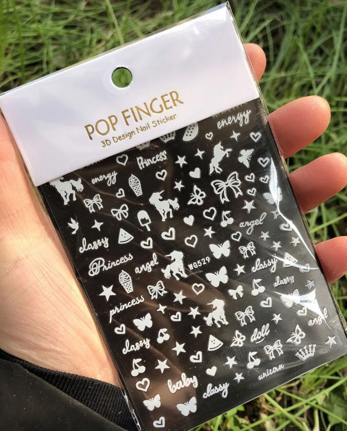 1PCS Multi-Color Laser Reflective Alphabet Nail Art Sticker Kit