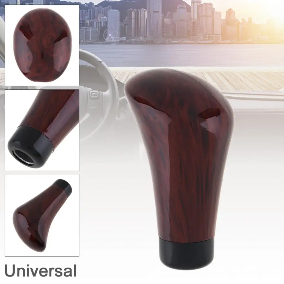 Universal PVC Peach Wood Pattern Car Refit Manual Gear Shift Knob with Four Plastic Adapter / Special Wrench / Mounting Screws