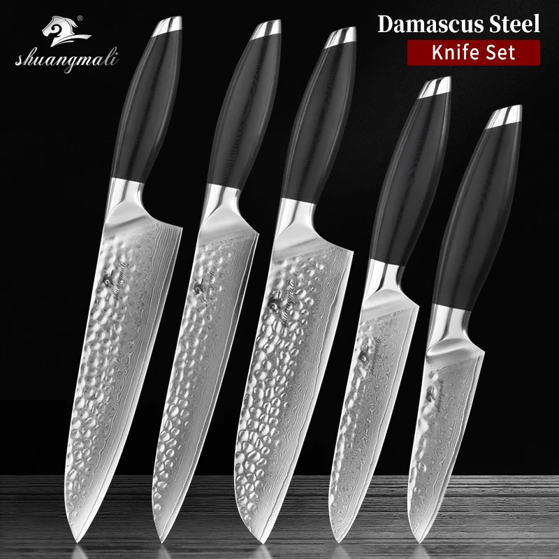 Multifunction Utility Kitchen Knife Set Damascus Steel Cooking Chef