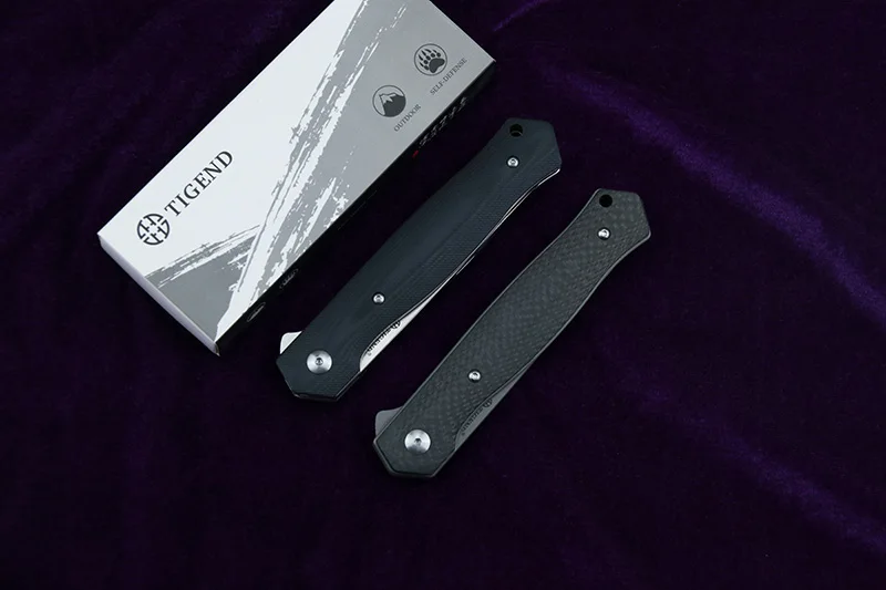 Складной нож TIGEND 1067 Flipper карманный кухонный резец с лезвием D2 CF/G10 и стальной