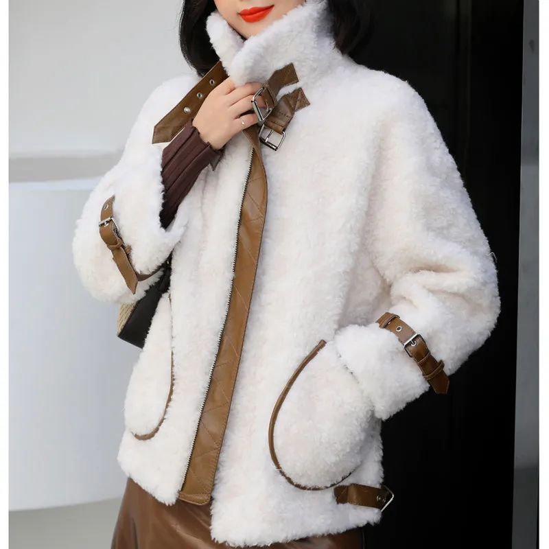 

Autumn Winter Coat Vintage Women Clothes 2020 Korean Real Fur Coat Female 100% Wool Jacket Sheep Shearling Top Abrigo Mujer 1919