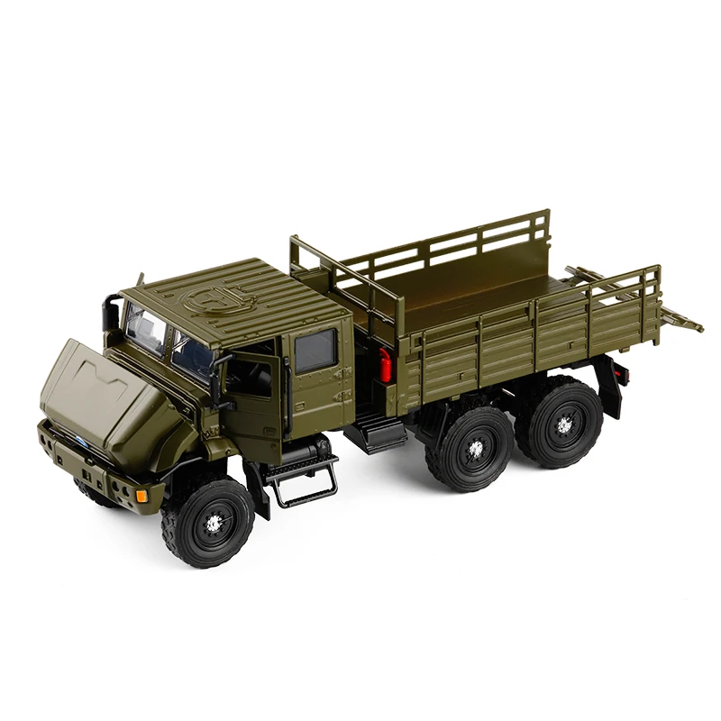 Diecast Military Jiefang truck Model 1:32 Car&light Sound Army Green Kids Toy 