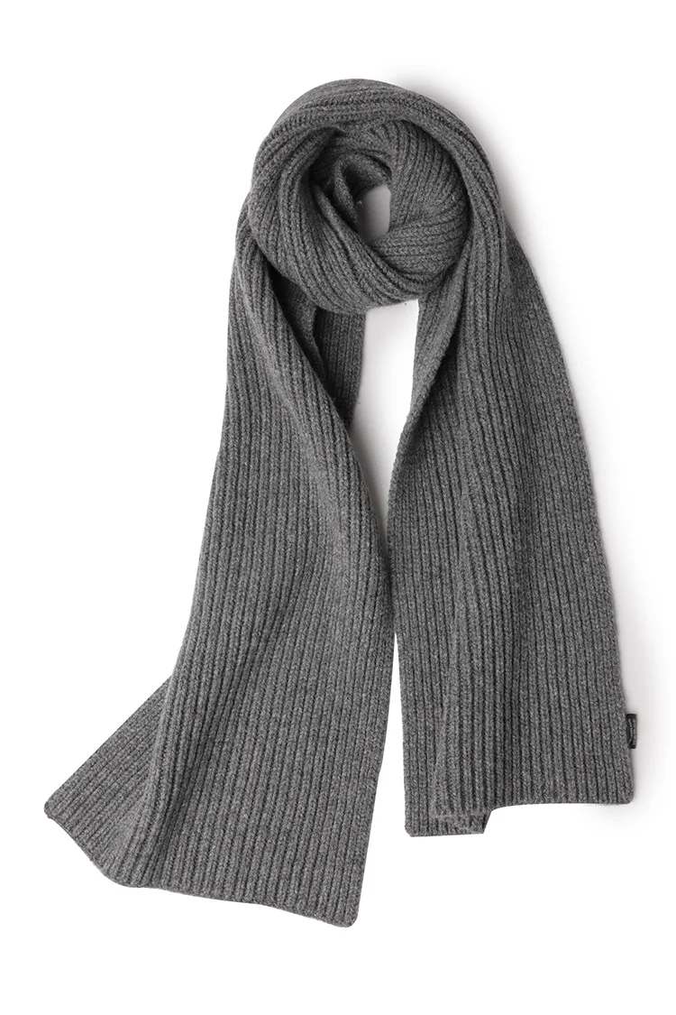 Кавме чистый шерстяной шарф унисекс базовые шарфы для женщин мужской длинный однотонный шарф вязание овечья шерсть 30*186 см 385 г