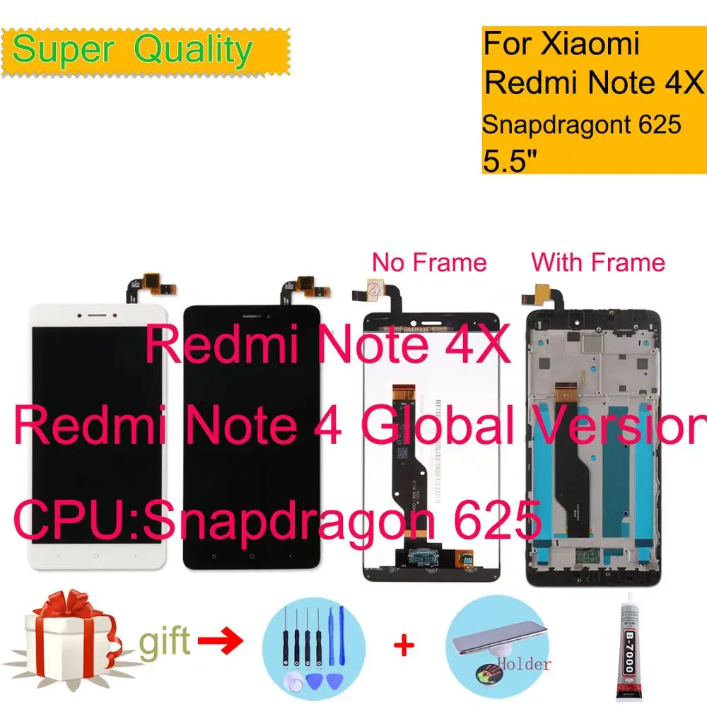Высококачественный ЖК-дисплей с рамкой для Xiaomi Redmi Note 4X ЖК-экран 4 телефон