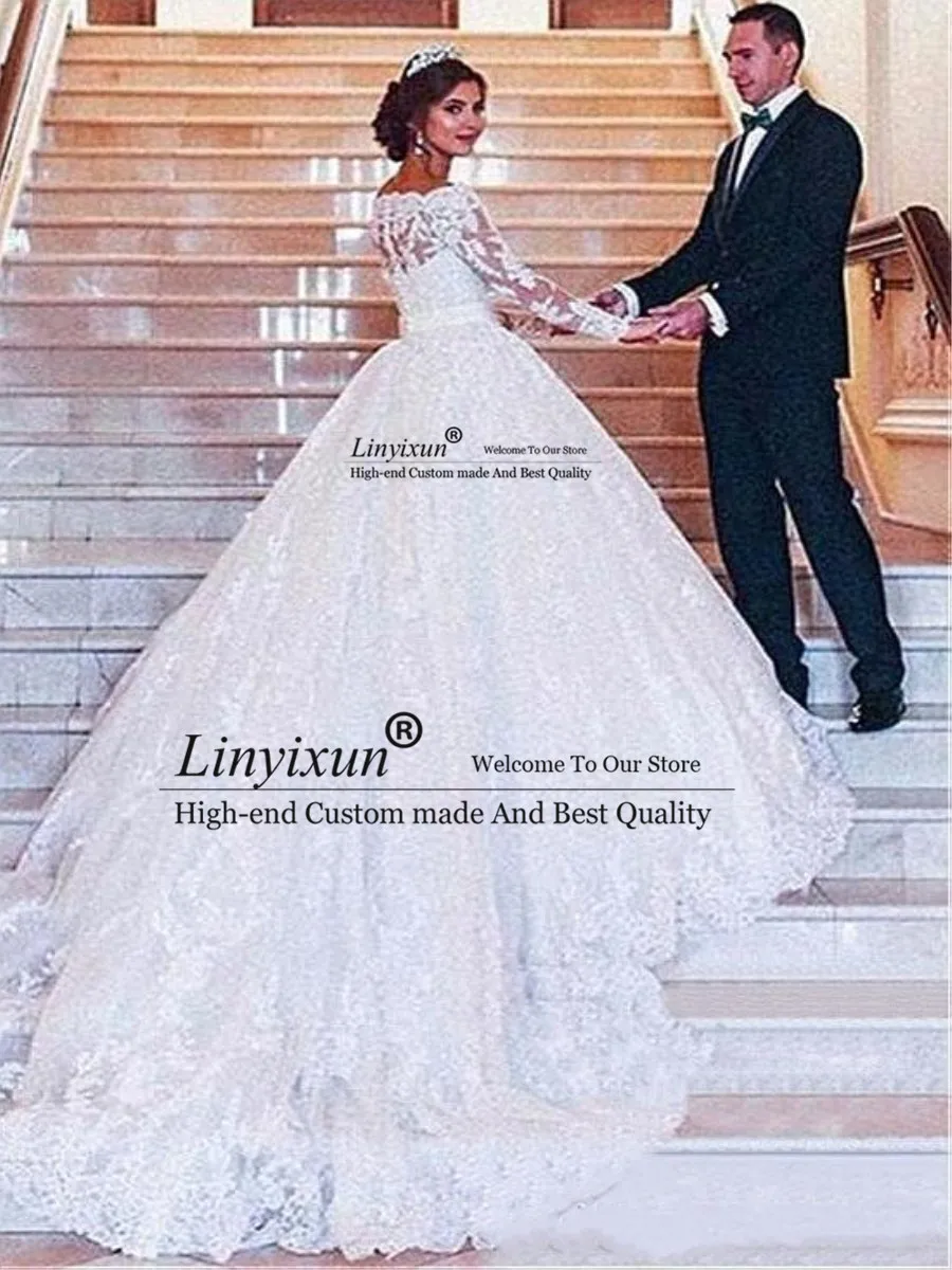 Vestidos De Novia/кружевные свадебные платья с длинными рукавами, Алибаба, старый по выбору пользователя, модный халат для невесты