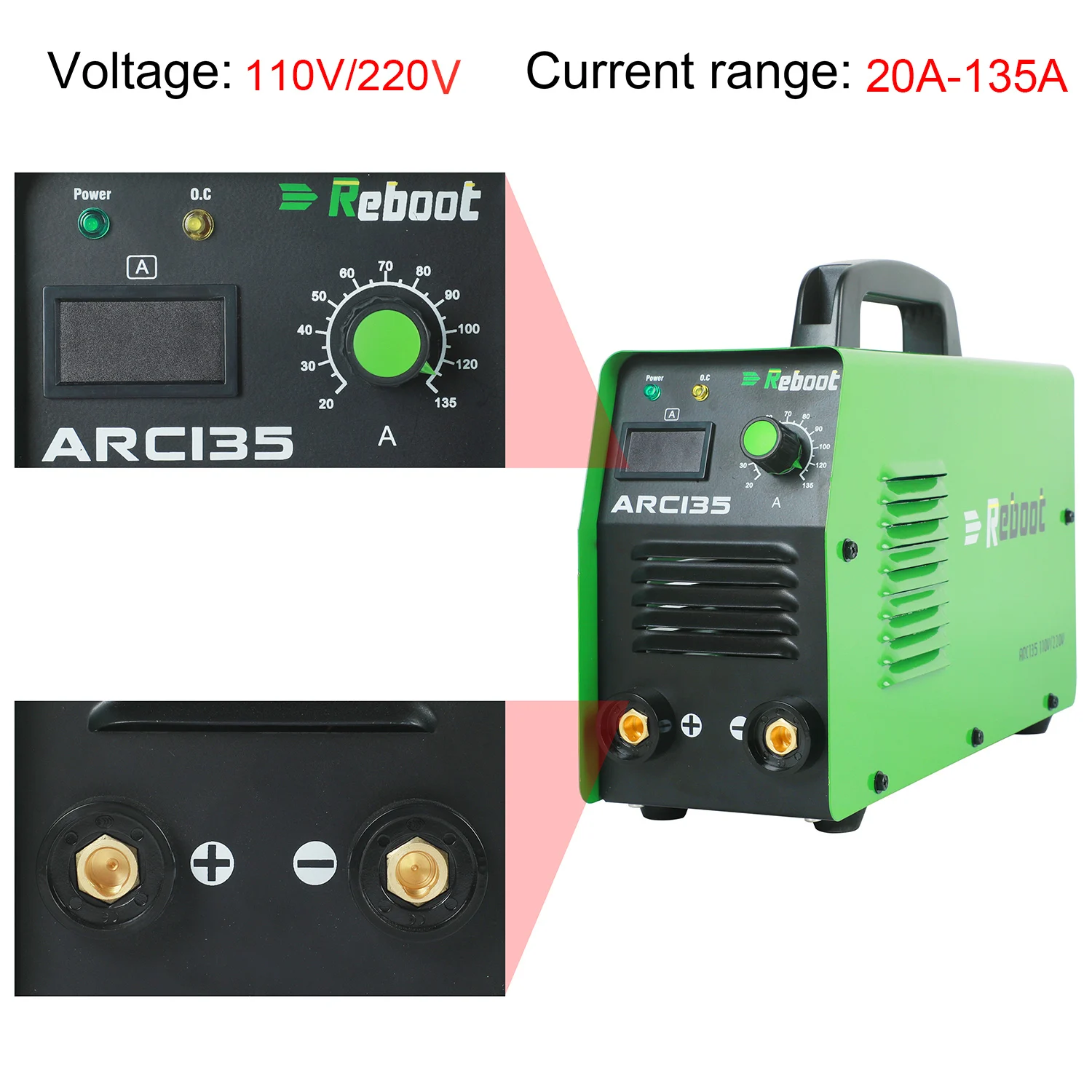 Reboot Welding Machine ARC Welder ARC135 Welding Tool DC 220V Stick Welder 135 Amp Portable Mini MMA Welder Inverter Welding
