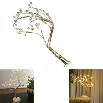 

Led Warm White Tree Light Tree Night Light Lamp Press Switch Control Diy Night Light for Gift