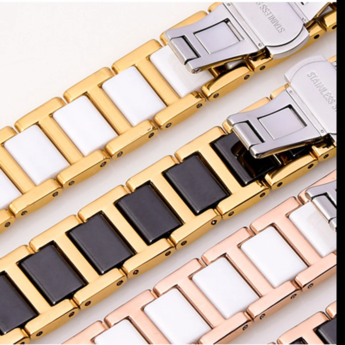 SOONHUA модные часы ремешок замена Универсальный керамический стальной часы браслеты 22 мм аксессуары для часов