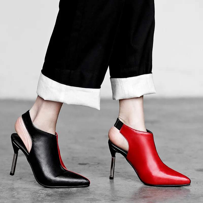 

2019 New Style Large Size Sandals Women's Fashion WOMEN'S Shoes Summer Elastic Pointed Stiletto Hollow out WOMEN'S Sandals 3303
