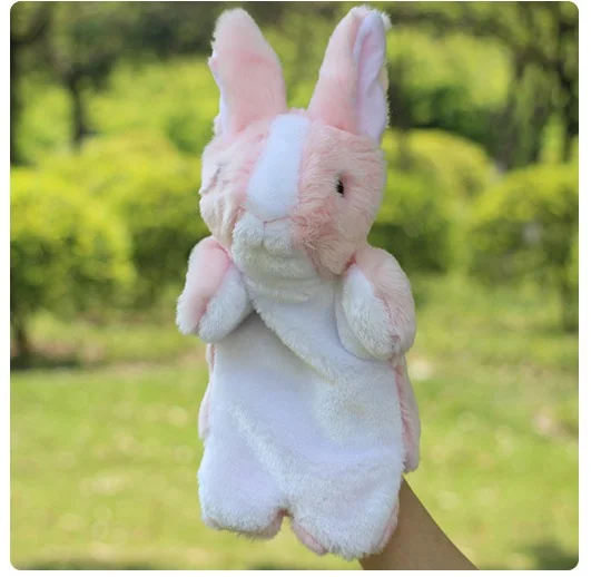Hand Puppet Моделирование животных Медведь Панда Свинья собака ручной кукольный плюшевый ручной Мопс ручной поп куклы Обучающие Развивающие игрушки марионеты - Цвет: Hand Puppet
