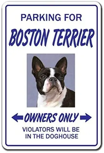 

SAILINA PENGNO Tin Signs Boston Terrier Metal Sign for Bedroom Cafe Home Bar Pub Coffee Beer Kitchen Bathroom Funny Wall Decor