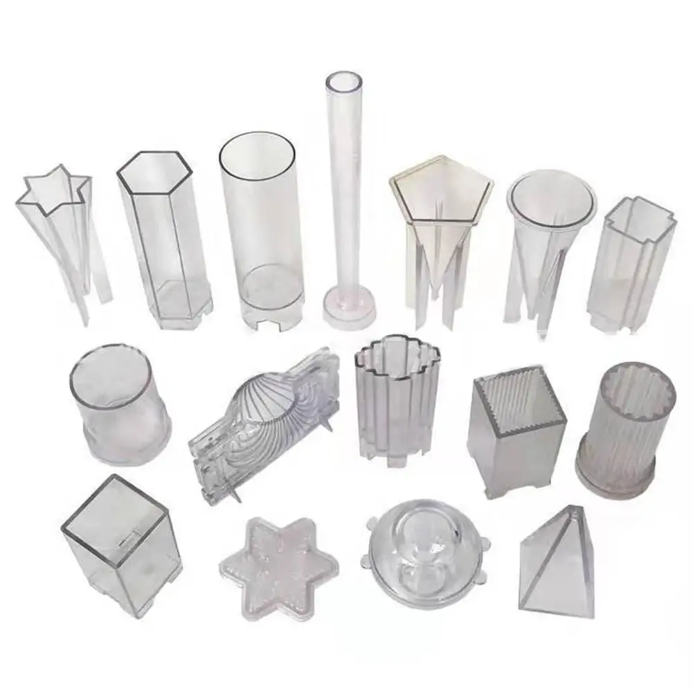16Pcs/Set DIY Candle Mold Soap Cylindrical Spherical Square Handicraft Plastic Hollow Cube Tools for Gift Making 30E | Дом и сад