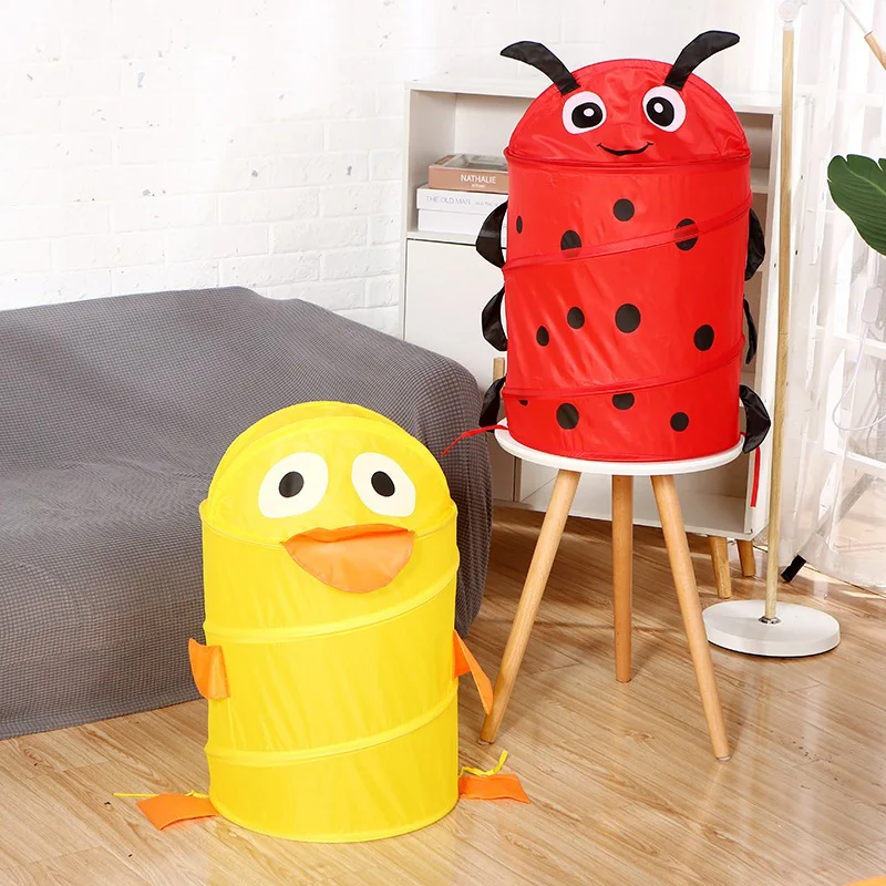Kids Eject Up Foldable Animal Toy Cute Laundry Bag Clothes Hamper Storage Basket ZXX9203