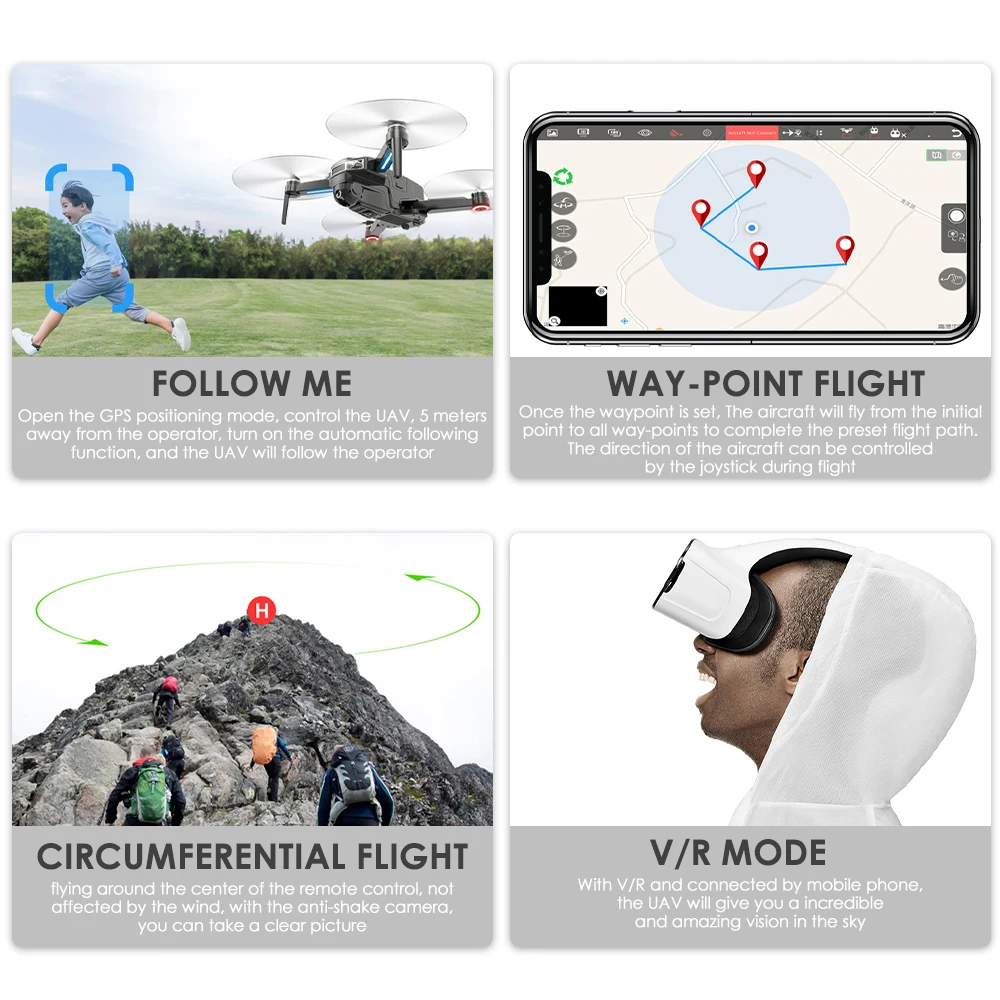 CSJ-X8 бесщеточный Радиоуправляемый Дрон с Камера 4K Drone gps мВ Интерфейс пути точки Летающий жест Фото Видео Квадрокоптер с дистанционным управлением RC игрушки