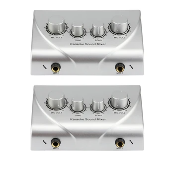 

Karaoke Machine Professional Sound Mixer Echo Mixer Digital o Sound o System Devices Silver