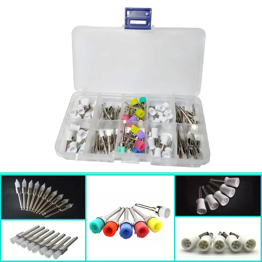 

1 Box (100 Pieces, 5 Types) Dental Polishing Brush Cup for Low Speed Handpiece