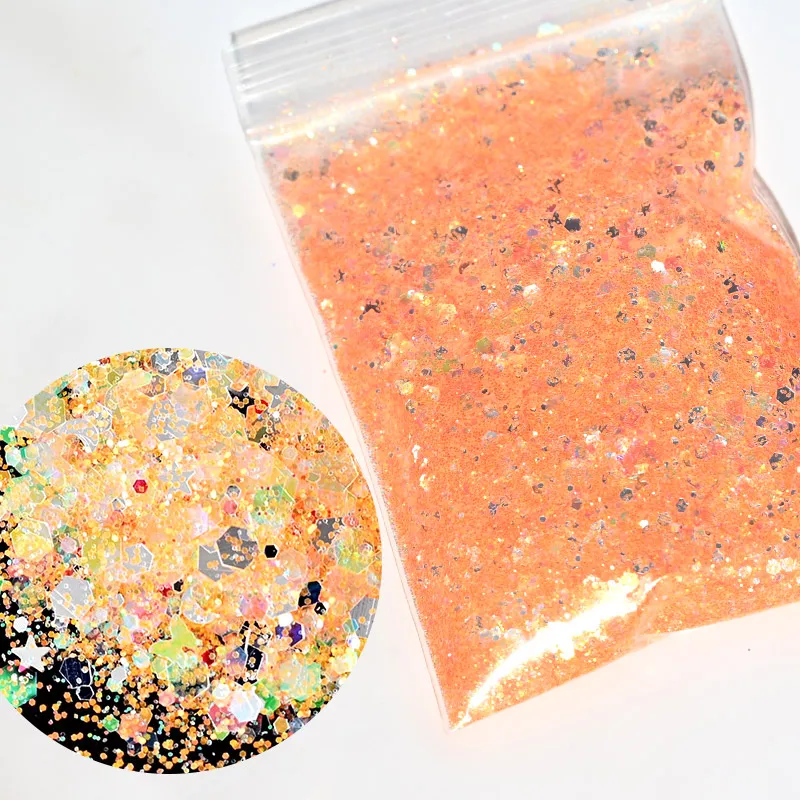 50g/bag 2020 Fine Star/Heart Glitter Mix (Blue & Pink available)  Glitter/ pink glitter mix/ heart glitter/ star glitter,MKR1434
