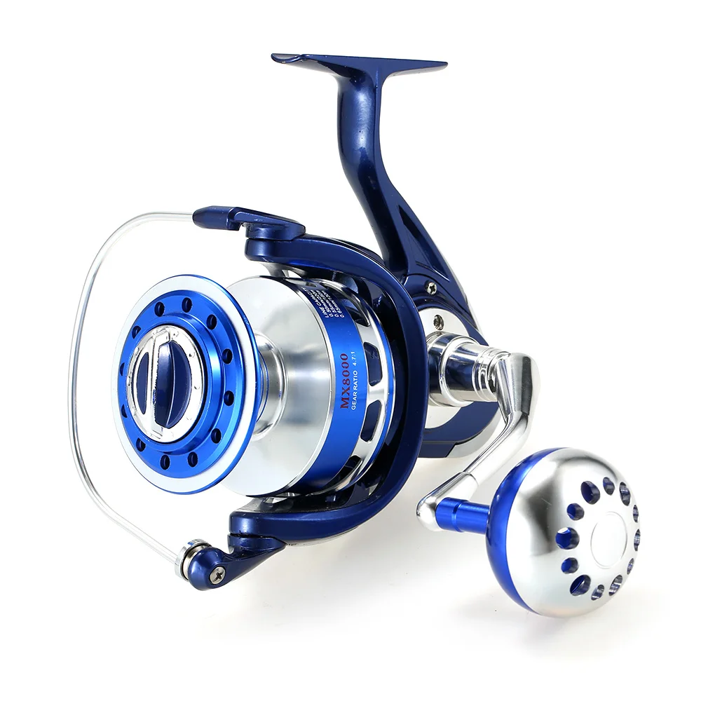 

4.7:1 Full Metal Body Spool Fishing Reels 12+1BBs Spinning Fishing Reel 8000 Serises Super Smooth Right/Left Coils for Pesca