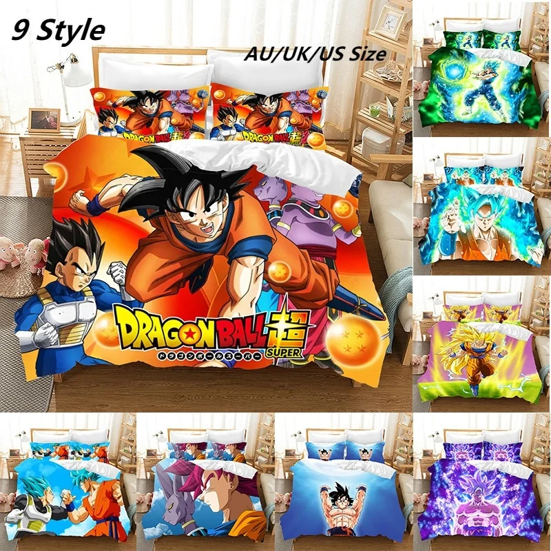 

3D Digital Printed Anime Dragon Ball Z Pattern Duvet Cover with Pillow Case Comfy Bedding Set for Kids and Adults Bedroom Decor