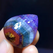 

Natural Cacoxenite Auralite 23 Pendant Water Drop Big Rare 30/24.8/8.2mm Purple Red Women Men Canada Crystal Jewelry AAAAA