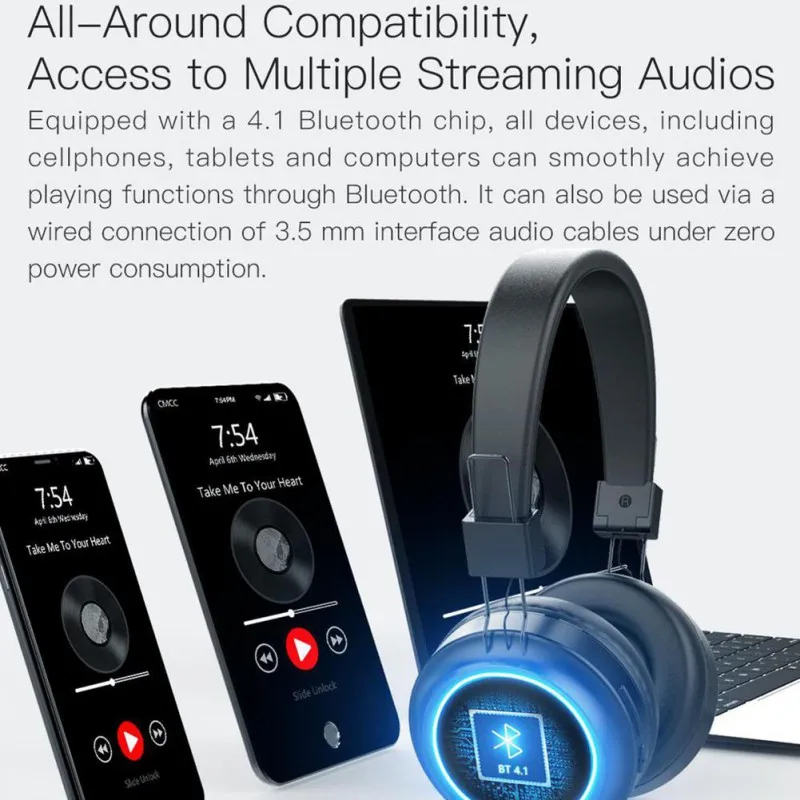 Горячая Colorama Bluetooth гарнитура красивый RGB красочный светильник FM радио беспроводная гарнитура карта памяти