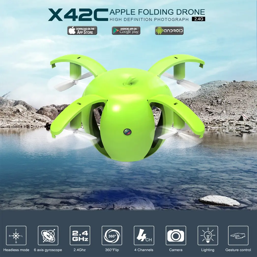 X42-1 Радиоуправляемый Дрон гравитационный индукционный Квадрокоптер FPV с безголовым режимом удержания высоты Радиоуправляемый квадрокоптер с камерой 720P с одной деформацией