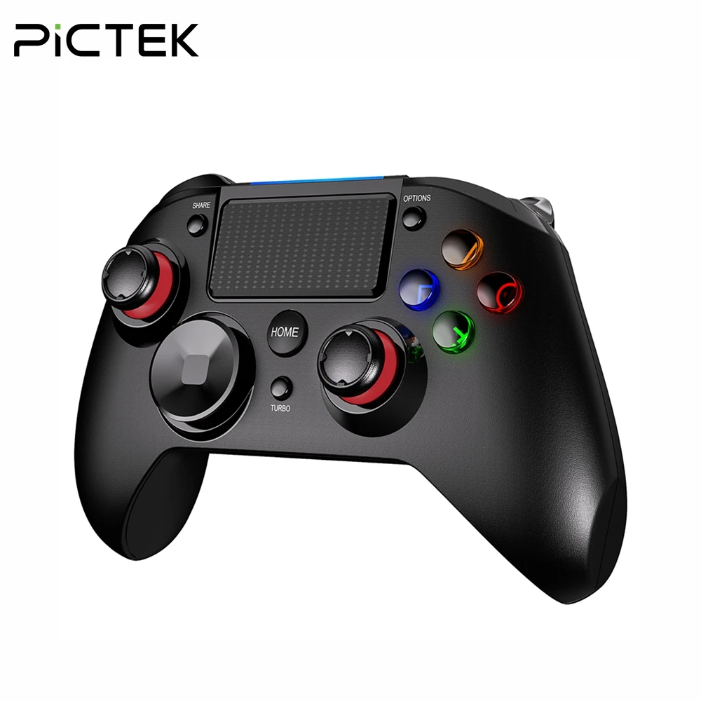 

Pictek Wireless Gaming Controller for PS4/PC Rechargeable Gamepad with Audio Port/Dual Vibration/Turbo Linear Trigger Joypad