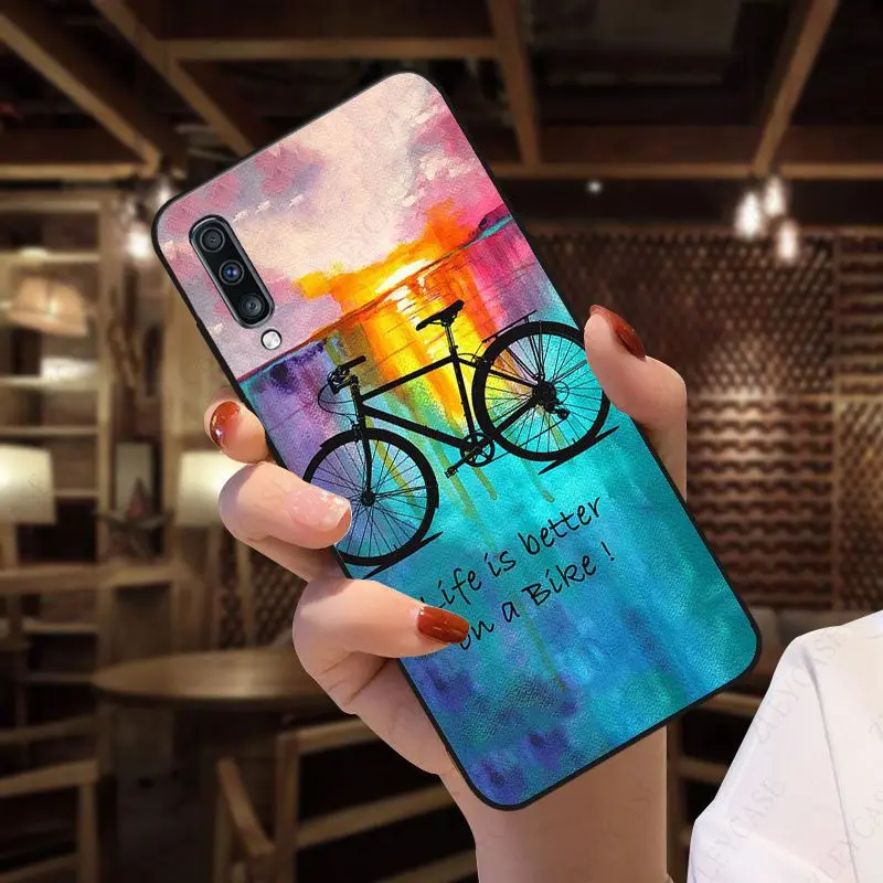 Bicicleta bicicleta ciclismo arte caso de tel fono para Samsung Galaxy A50 A10 A20 A20E A20S