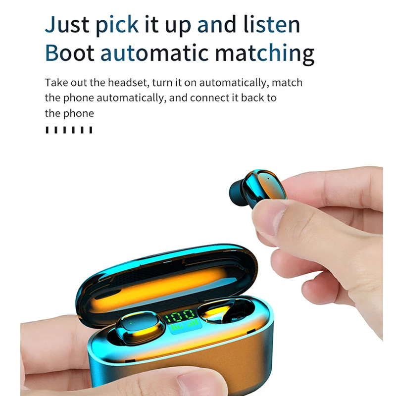 TWS Wireless Bluetooth Headset Touch Headset HD Stereo Surround 9D In Ear Noise Cancellation Headset For All Mobile Phones