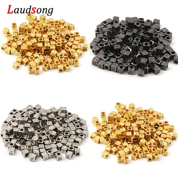 

200 Pcs 6x6mm Random Mix Alphabet Letter Beads Square Acrylic Beads For Jewelry Making Necklace Bracelet DIY Accessories