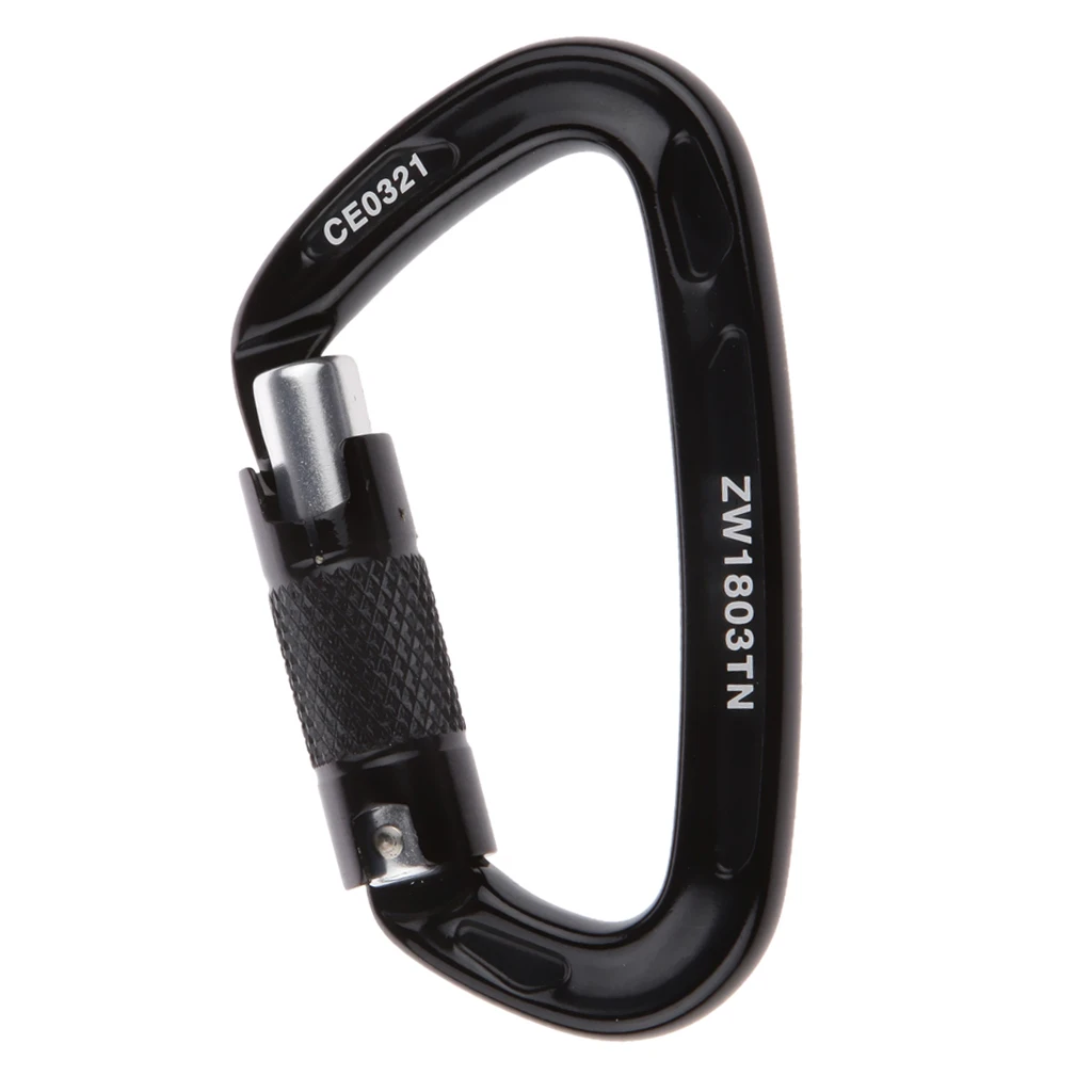 

24KN D-Shaped Camping Carabiner Rock Climbing Abseiling Tree Arborist Rappel Gear Equipment