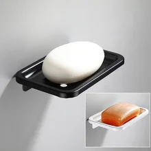 

European Style Black Soap Grid Rack Single Sish Space Aluminum Bathroom Soap Dish White Hotel Bathroom Soap Rack