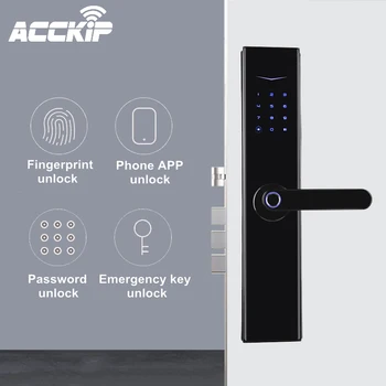 

ACCKIP Biometric Fingerprint Electronic Smart Door Lock, Code, Card,Touch Screen Digital Password Lock Key for Home Automation