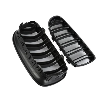 

2*Car Front Bumper Kidney Grille For BMW E90 318 320i 2008-2011 Glossy Black Durable And Practical