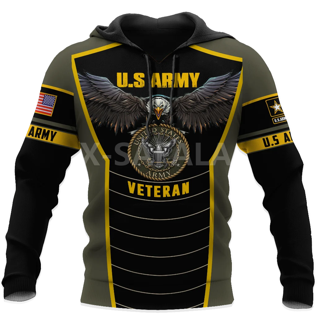 Мужская/Женская толстовка с капюшоном ветеран армии США Орл животные 3D принт