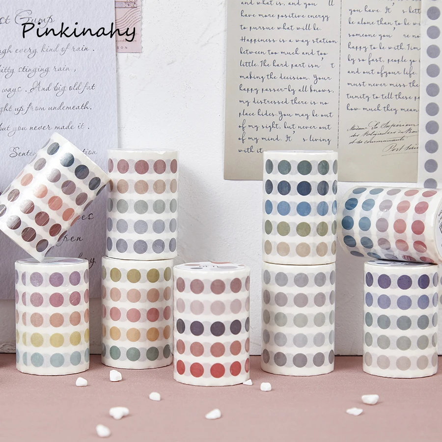 

Cute Colorful Dots Indexes Series Bullet Journal Washi Tape Set Adhesive Tape DIY Scrapbooking Sticker Label Masking tapes