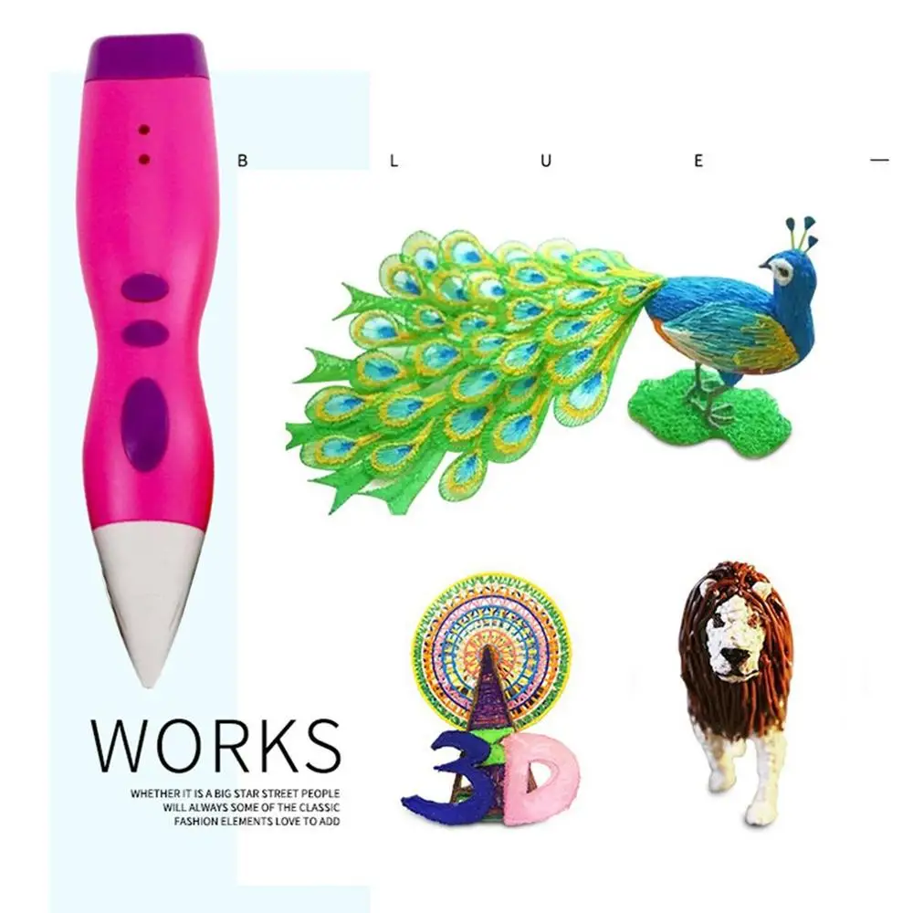 

3D Printing Pen Wire Charging Fast Art Graffiti Brush Toy Diy 3D Painting Creation Education Creative Toys Gift For Kids Design