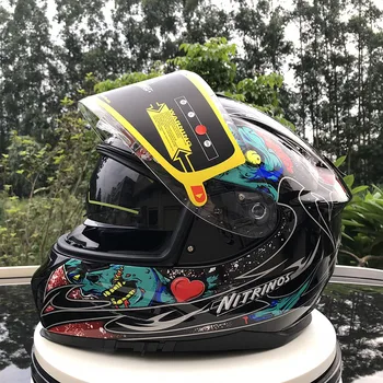 

funny face with inner sun visor summer double visor Free shipping full face motorcycle helmet casco motorbike motorcycle hat