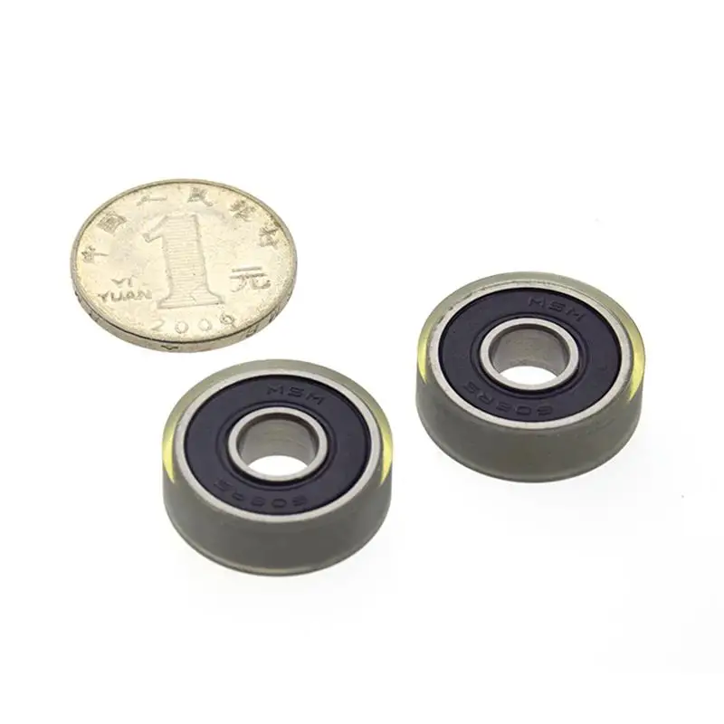 10 stücke/50 stücke 8*24*7mm PU 608 608RS geräuscharm rollenlager reibung riemenscheibe weiche gummi rad 8x24x7 – Detail 4