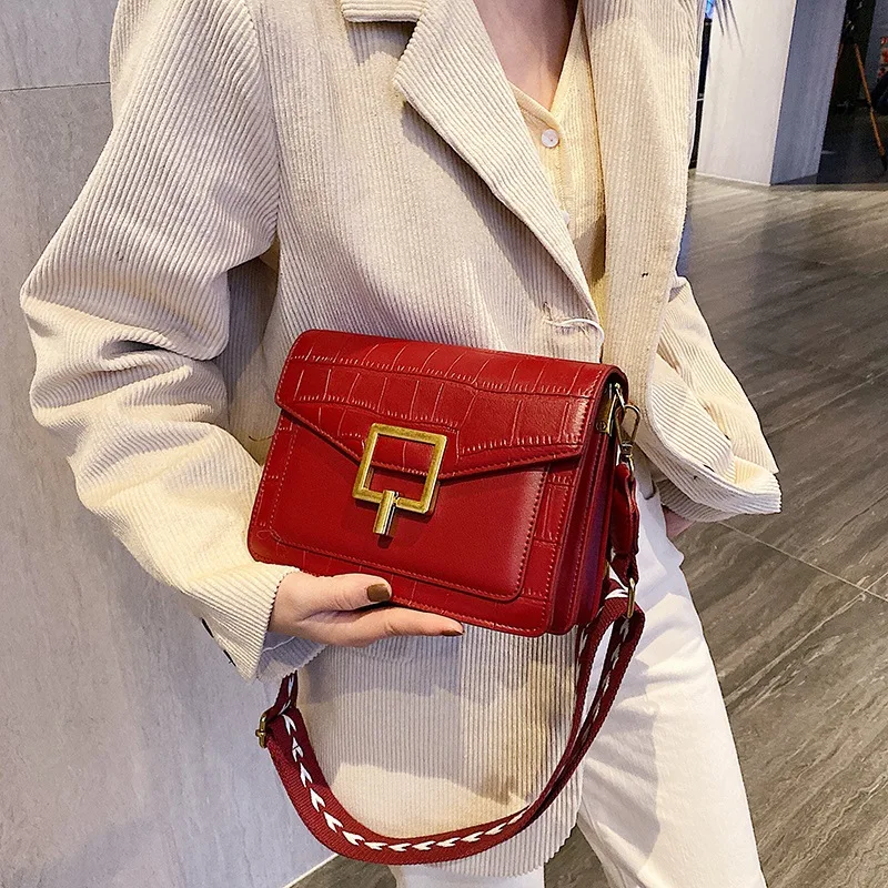 buy DikizFly Small Flap Hangbag Women Crossbody Bags 2019 Solid Ladies Messenger Bags Fashion Lock Shoulder Bag Luxury Leather Purse