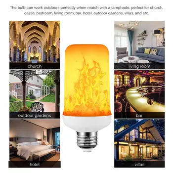 

Hot Creative 4 modes+Gravity Sensor Flame Lights 3W E27 LED Flame Effect Fire Light Bulb Flickering Emulation Decor Lamp