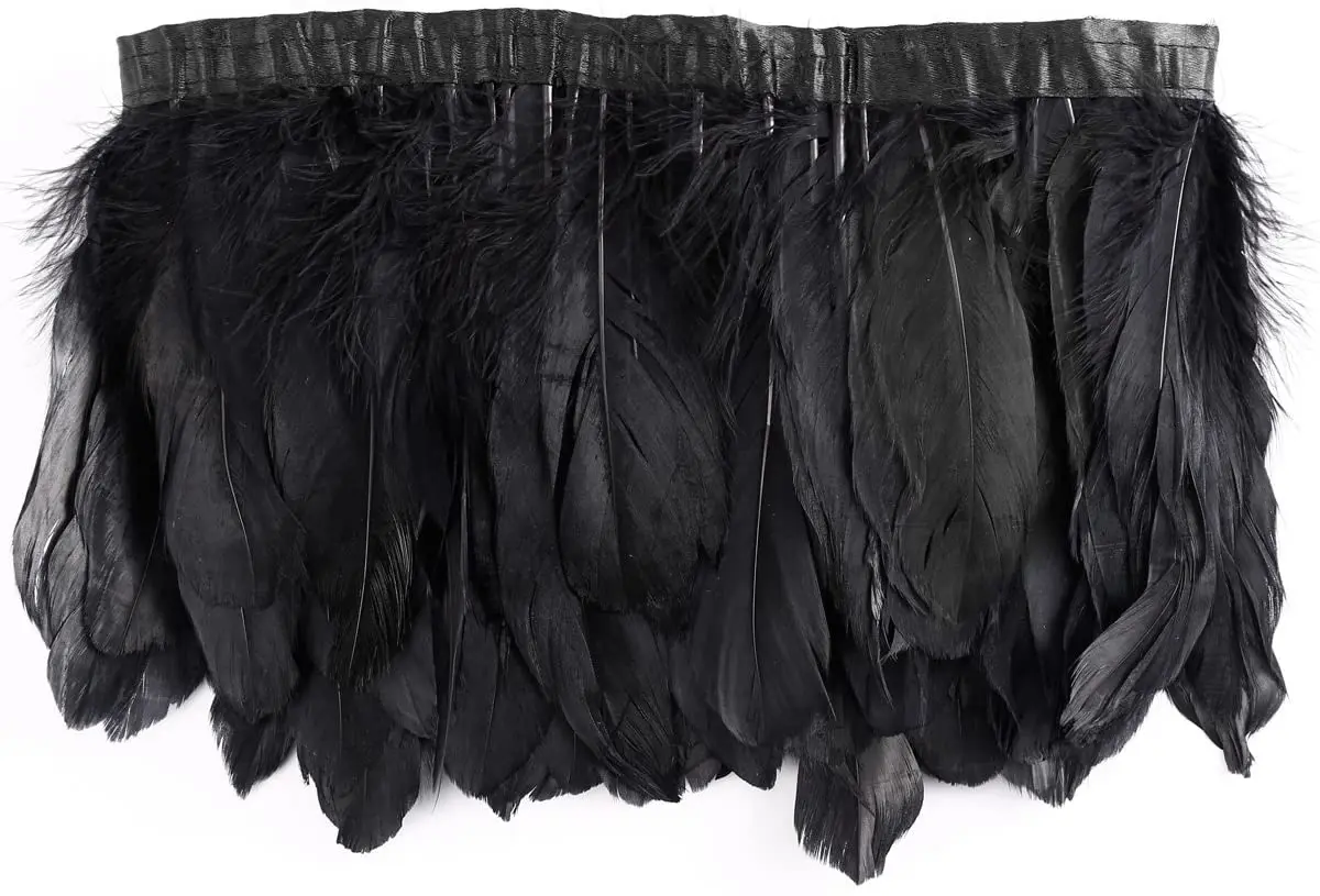 Black Feather Trim Dress Goose Feather Ribbon Trims Black Goose Feathers Trim Hot Aliexpress